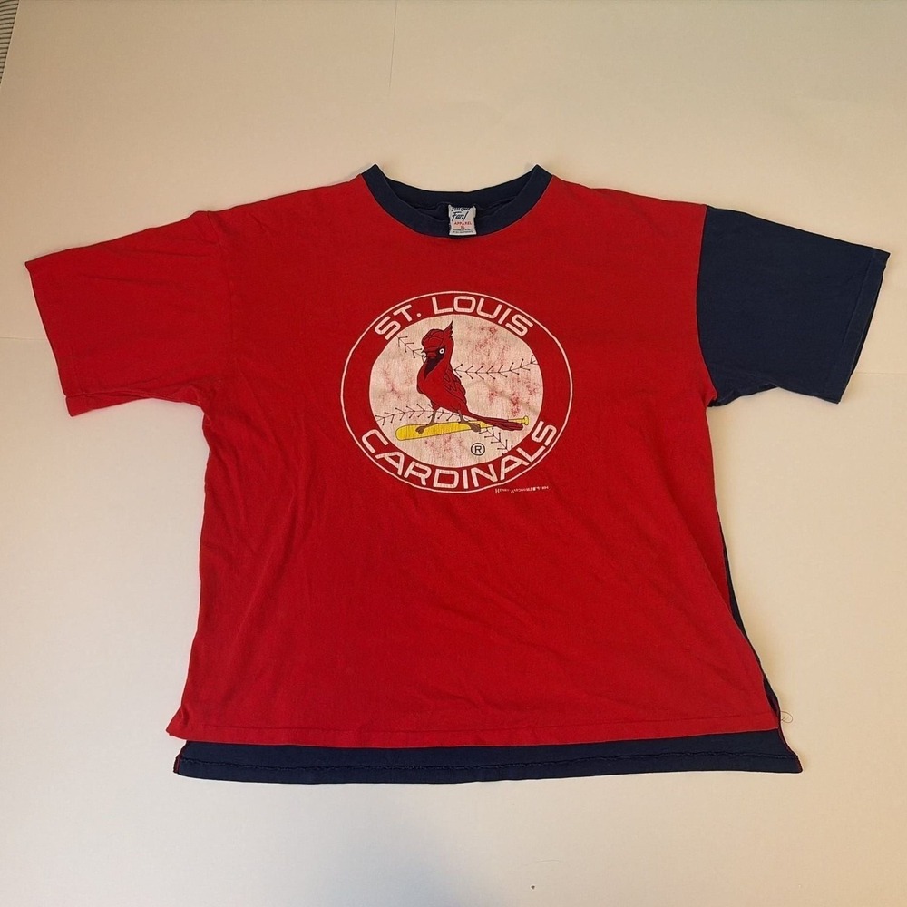 Vintage 90s St. Louis Cardinals T-Shirt Red XL 100% cotton single‎ stitch